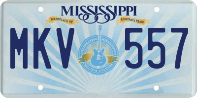 MS license plate MKV557