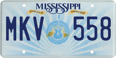 MS license plate MKV558