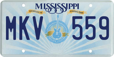 MS license plate MKV559