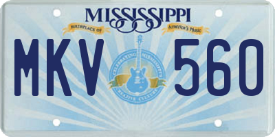 MS license plate MKV560