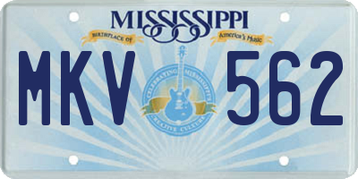 MS license plate MKV562