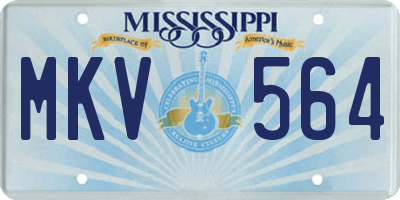 MS license plate MKV564