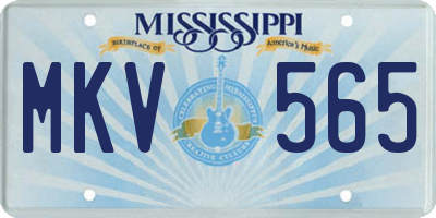 MS license plate MKV565