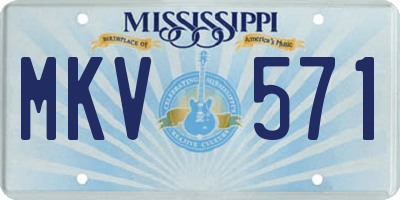 MS license plate MKV571