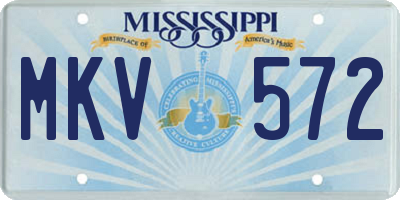 MS license plate MKV572