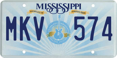 MS license plate MKV574