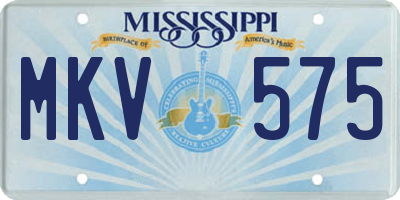MS license plate MKV575