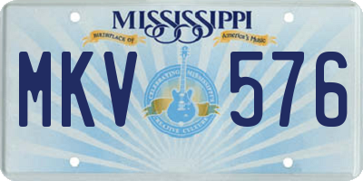 MS license plate MKV576