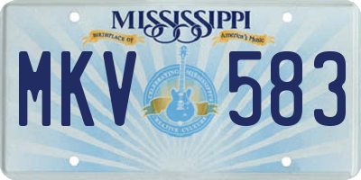 MS license plate MKV583