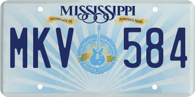 MS license plate MKV584