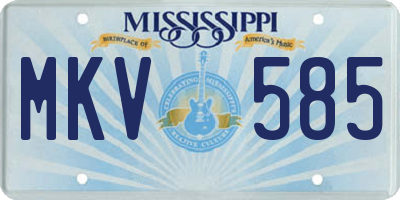MS license plate MKV585