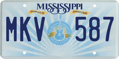 MS license plate MKV587
