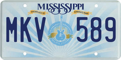 MS license plate MKV589