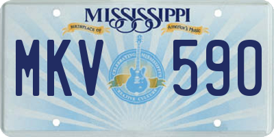 MS license plate MKV590