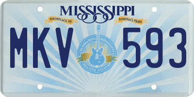 MS license plate MKV593