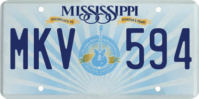 MS license plate MKV594