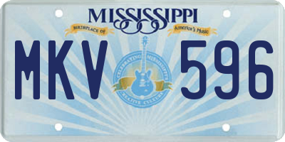 MS license plate MKV596