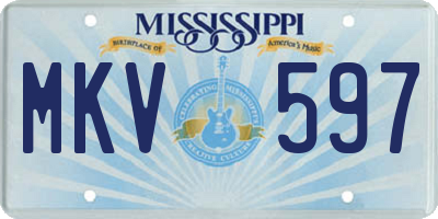 MS license plate MKV597