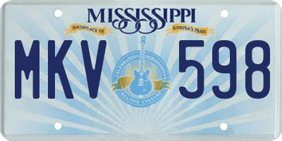 MS license plate MKV598