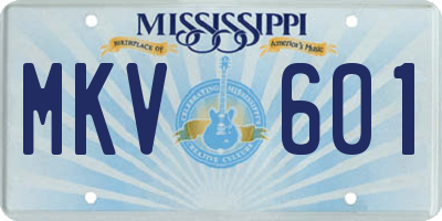 MS license plate MKV601