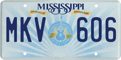 MS license plate MKV606