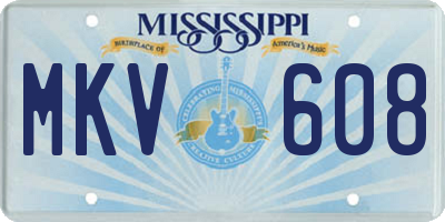 MS license plate MKV608