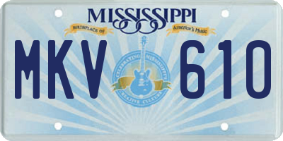 MS license plate MKV610