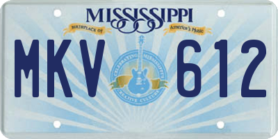 MS license plate MKV612