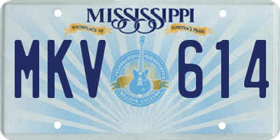 MS license plate MKV614