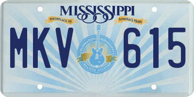 MS license plate MKV615