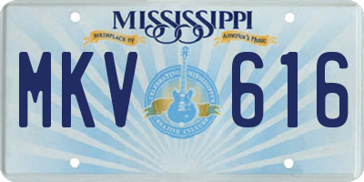 MS license plate MKV616