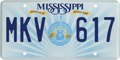 MS license plate MKV617