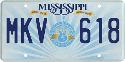 MS license plate MKV618