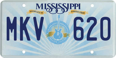 MS license plate MKV620
