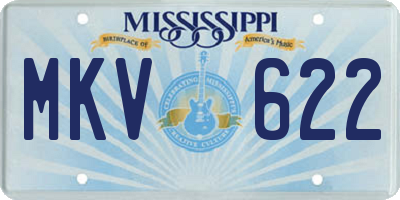 MS license plate MKV622