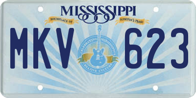 MS license plate MKV623