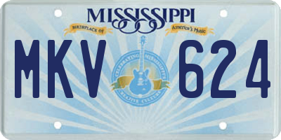 MS license plate MKV624