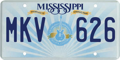 MS license plate MKV626