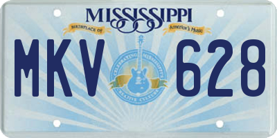 MS license plate MKV628
