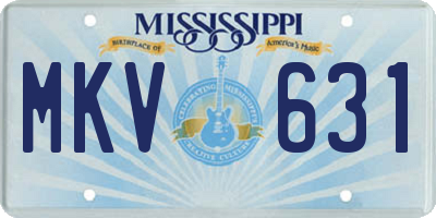 MS license plate MKV631