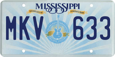 MS license plate MKV633