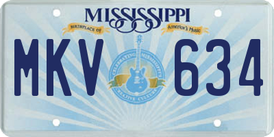 MS license plate MKV634