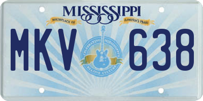 MS license plate MKV638