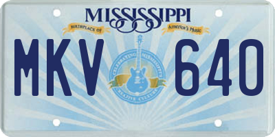 MS license plate MKV640
