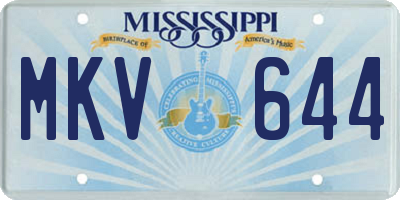 MS license plate MKV644
