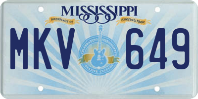MS license plate MKV649