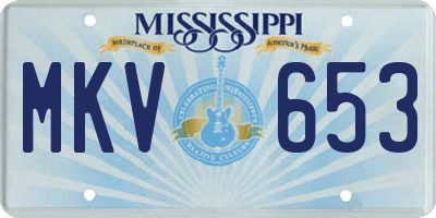 MS license plate MKV653