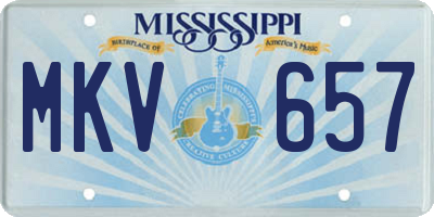 MS license plate MKV657