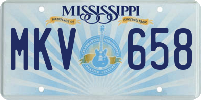 MS license plate MKV658