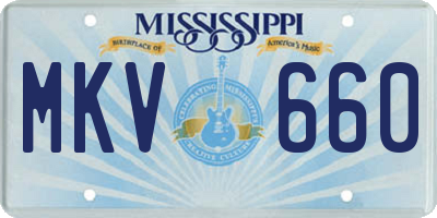 MS license plate MKV660
